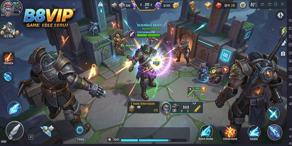 Tangkapan layar gameplay B8VIP yang menunjukkan aksi seru dalam permainan Idle.