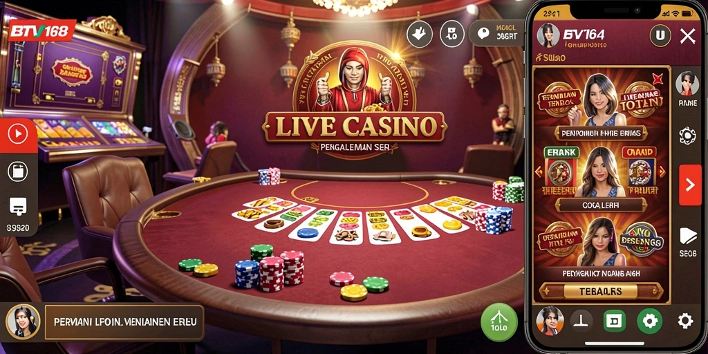 Tampilan gameplay interaktif pada aplikasi Live Casino BTV168.