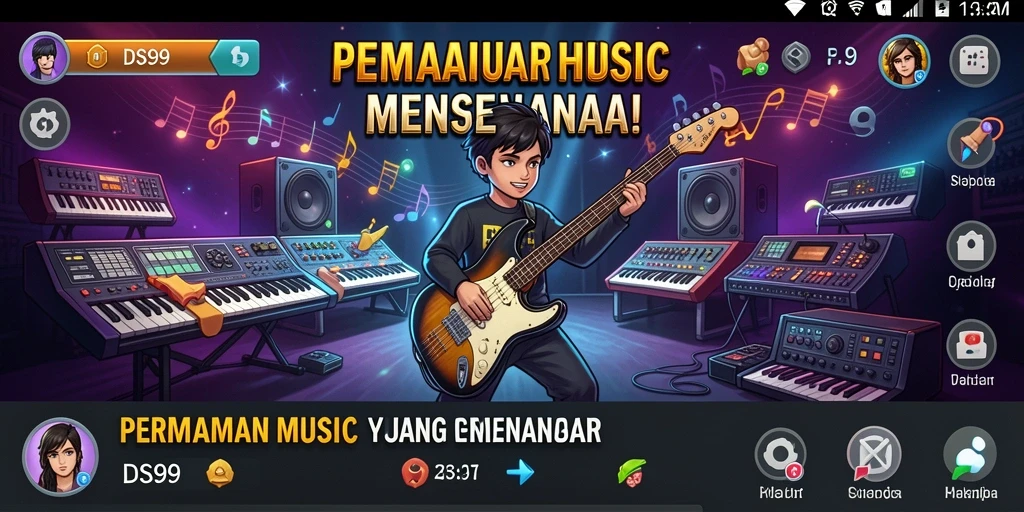 Tampilan gameplay DS99 yang penuh warna dan menghibur.