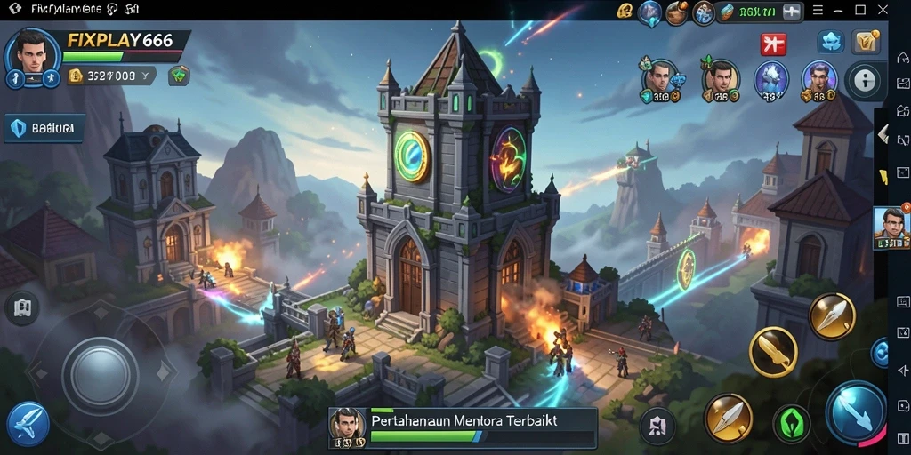 Tampilan menara dan musuh di FIXPLAY666 dalam aksi pertahanan.