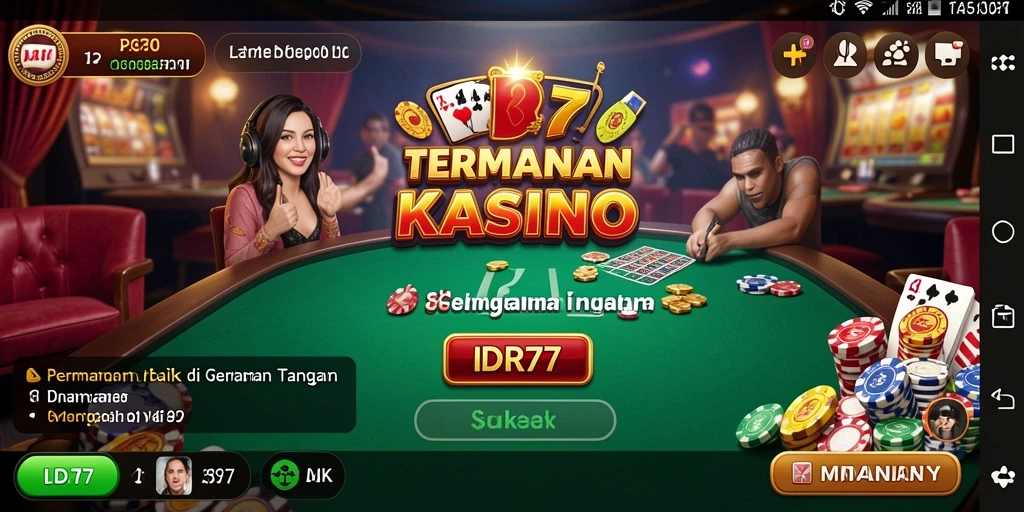 Screenshot IDR77 menampilkan gameplay Kasino yang mendebarkan.