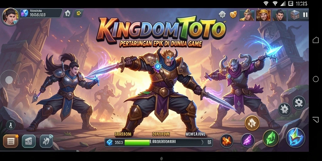 Tampilan gameplay mendebarkan dari KINGDOMTOTO dalam pertarungan.