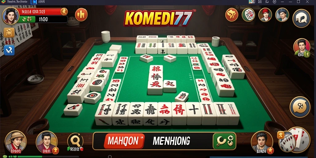 Tampilan menarik dari gameplay KOMEDI77 yang penuh strategi Mahjong.