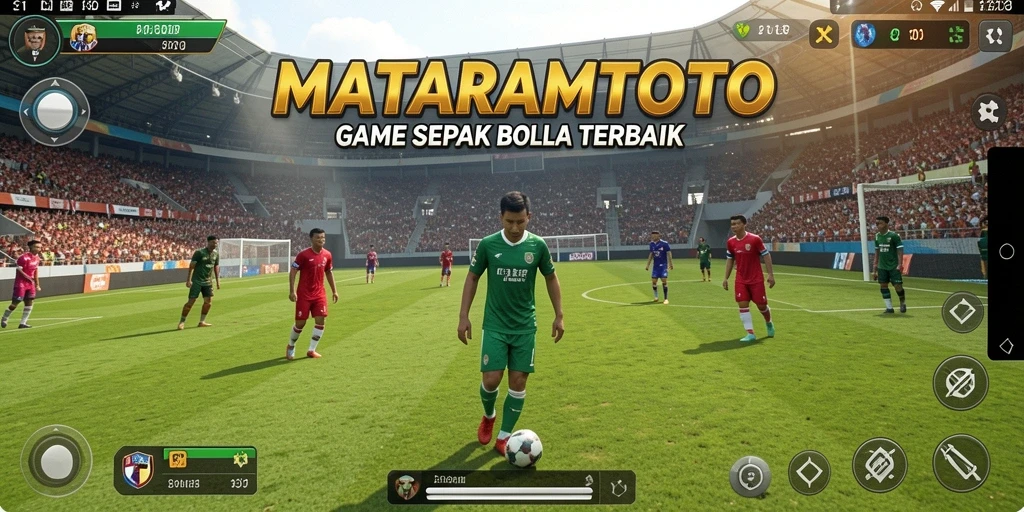 Tampilan dinamis dari gameplay sepak bola yang menarik