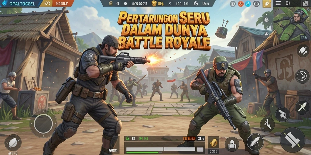Tampilan mendebarkan dari gameplay OPALTOGEL di arena Battle Royale.