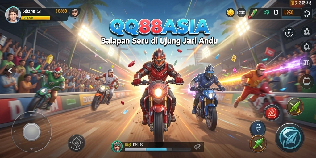 Tampilan gameplay balapan menegangkan di QQ88ASIA.