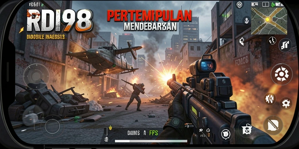 Tampilan gameplay mendebarkan dalam <strong>RDI88</strong> dengan aksi tembak-menembak intens.