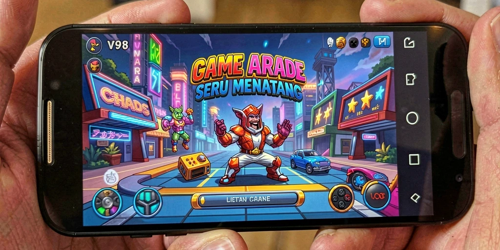 Tampilan gameplay V98 yang menarik dan penuh warna.